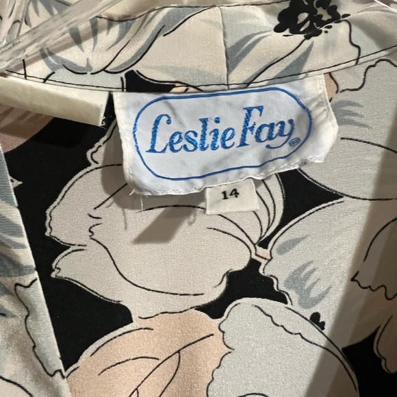 Vintage 1980’s Leslie Fay Floral Secretary Dress with Original Belt  Size 14 - Picture 3 of 8